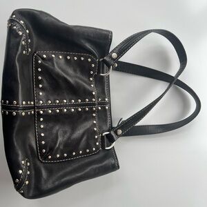 Michael Kors Black Leather Studded Shoulder Bag